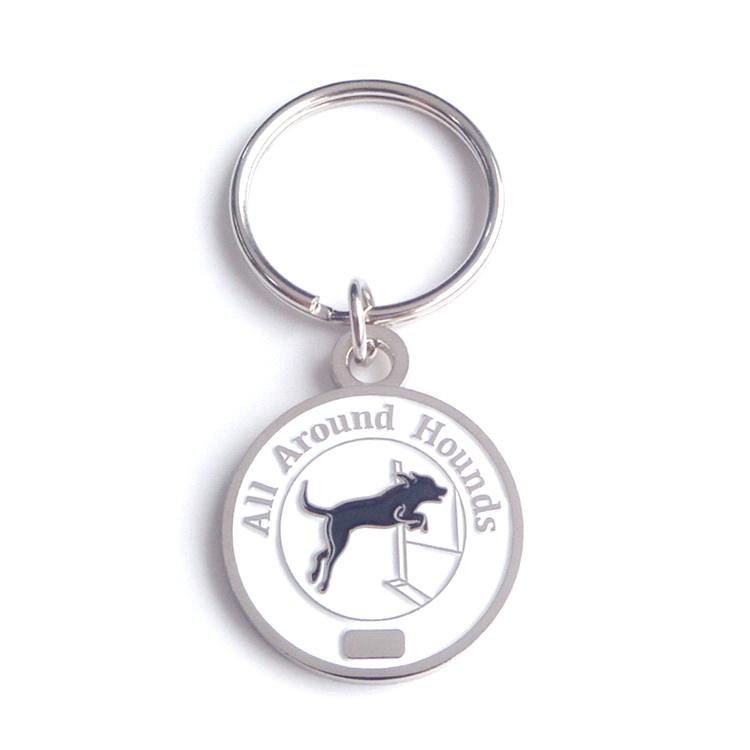 Conception libre Médaille de chien personnalisée Médaille ronde en métal de sublimation Médaille de chien Nom de chien Porte-clés