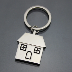 Porte-clés en acier inoxydable avec logo personnalisé en gros Porte-clés en métal Porte-clés mignon de maison