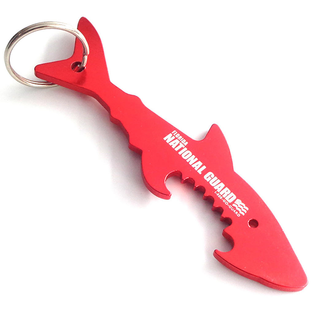 Ouvre-bouteille en acier inoxydable de porte-clés de forme animale de logo fait sur commande de conception libre