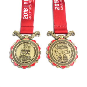 Médaille de l'académie commémorative du marathon personnalisée Médailles d'argent Bloc de marche des sports Médaille de Singapour