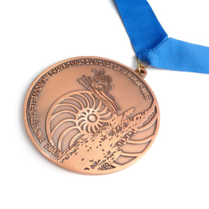 Boules de médaillon personnalisées Médaille de filature de couleur antique Religieux Qatar Fête nationale Gravure de médaille de sport arabe
