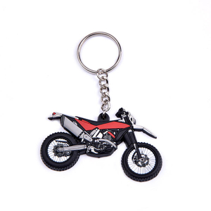Porte-clés en PVC souple personnalisé bon marché en forme de moto 2d