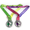 Médailles d'arts martiaux de sports personnalisés Médaille d'or argentée bon marché Métal blanc