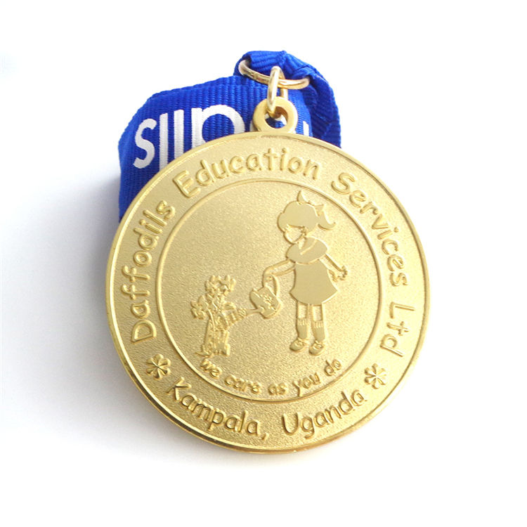 Médaille de placage d'or de conception de logo personnalisé en métal promotionnel Médaille de conception personnalisée en bronze de placage sous pression