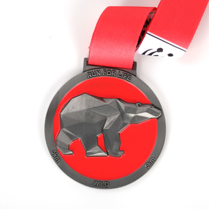 Médaille de trophée de sport en alliage d'aluminium d'émail de communauté de Singapour en métal faite sur commande