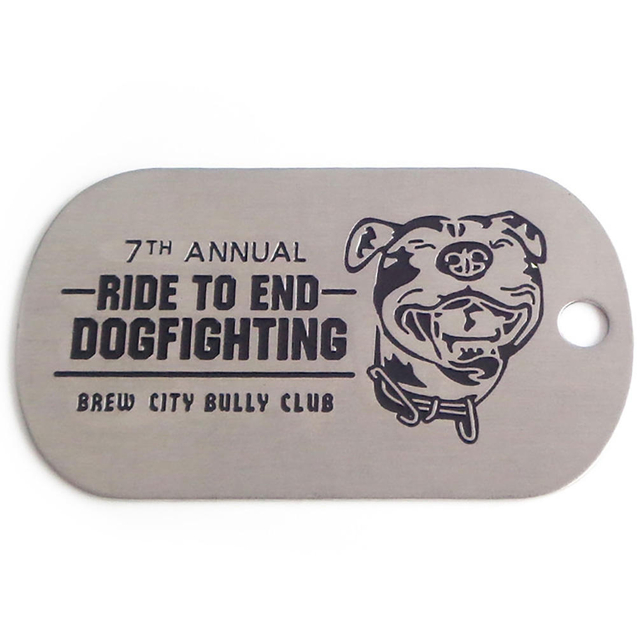 Logo en acier inoxydable en métal blanc de mode gravé par sublimation de luxe personnalisé collier dogtag avec chaîne à billes