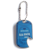 Porte-clés en acier inoxydable d'ouvre-bouteille d'impression bleue de conception personnalisée