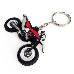 Hot Sale Souvinier Cool Porte-clés de voiture Porte-clés de moto en PVC noir