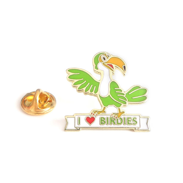 Pas de fabrication de broches minimales Fabricant de métal personnalisé Épingle d'oiseau de revers en émail dur et doux