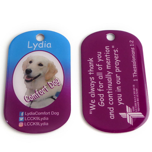 Étiquette de chien pendante de logo de chien en métal gravé par coutume pour le cadeau