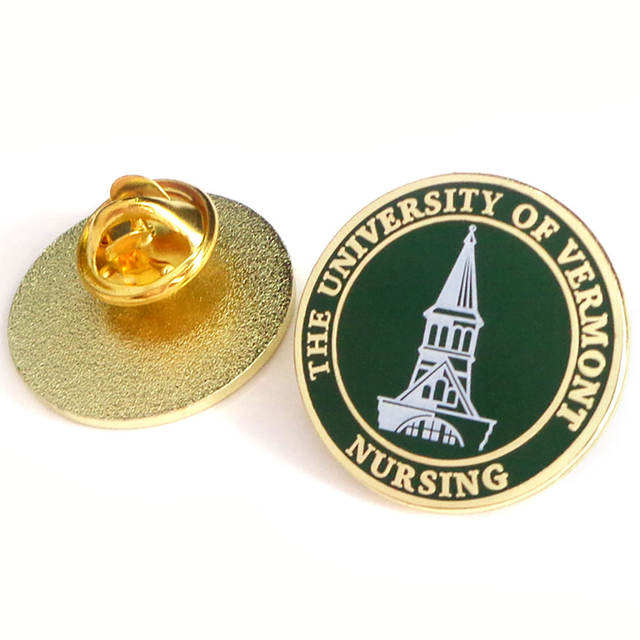 Insignes de logo de timbre en métal commémoratif d'école en gros