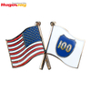 Insigne de drapeau en émail Souvenir personnalisé épingles en émail synthétique en alliage de Zinc petit drapeau épinglette à double drapeau