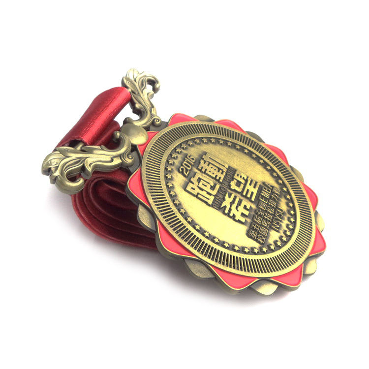 Médaille de l'académie commémorative du marathon personnalisée Médailles d'argent Bloc de marche des sports Médaille de Singapour