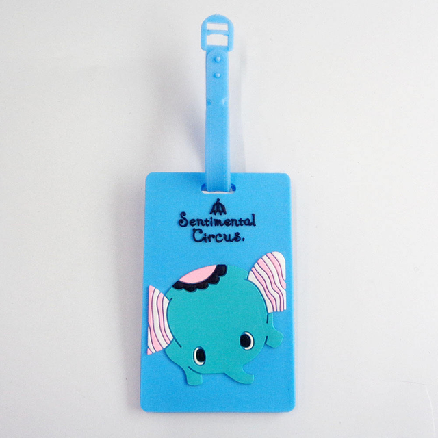 2023 Nouvelle conception de forme personnalisée de bande dessinée Étiquette de bagage Étiquette de bagage en caoutchouc souple en PVC