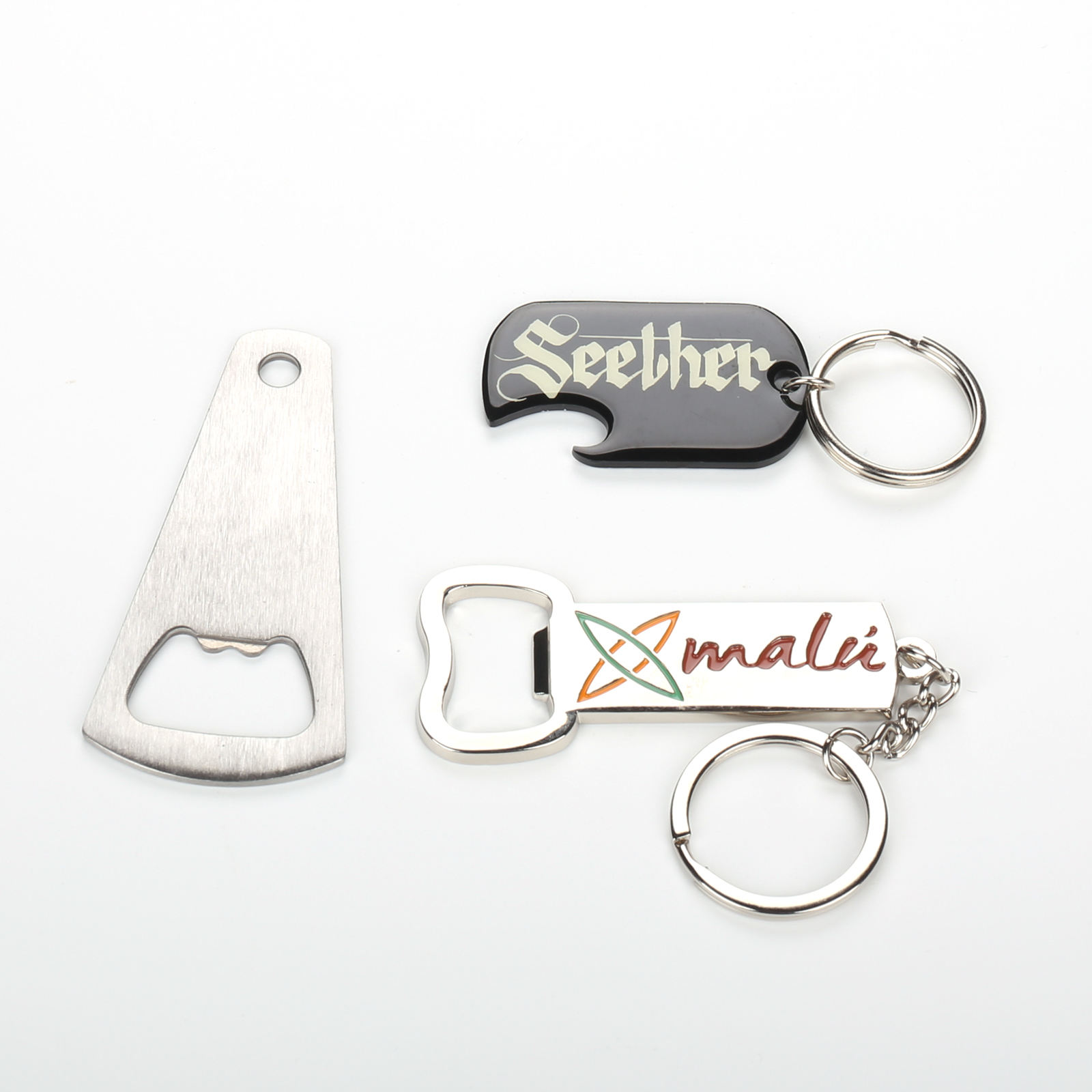 Ouvre-bouteille de bière de porte-clés de sublimation de mur personnalisé bon marché de cadeau de Noël personnalisé