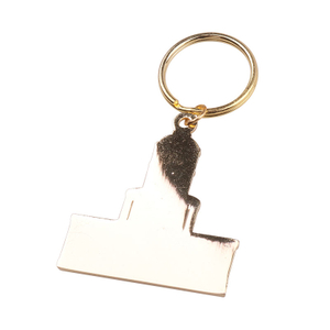 Porte-clés en forme de métal avec logo personnalisé en gros