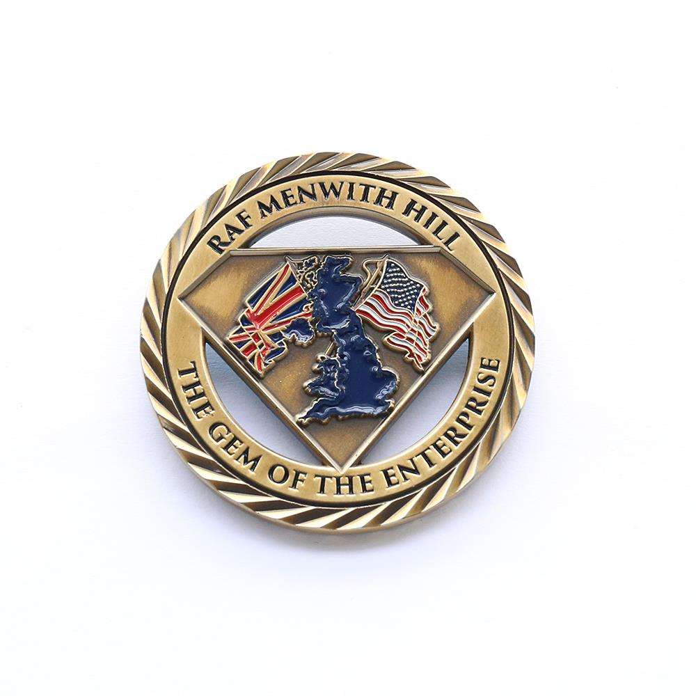 Pièce commémorative de défi d'or en métal de prix usine, pièces de placage d'or de souvenir faites sur commande de haute qualité